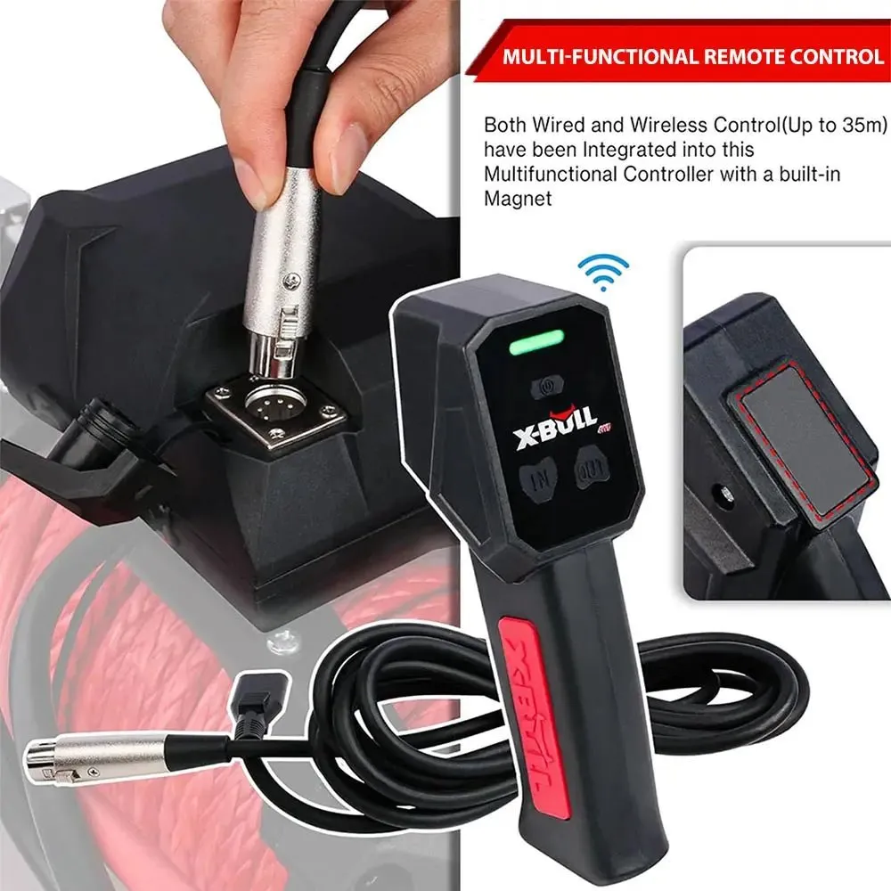 X-BULL Electric Winch XPV 10000 LBS 12V Synthetic Rope SUV Jeep Truck 4WD