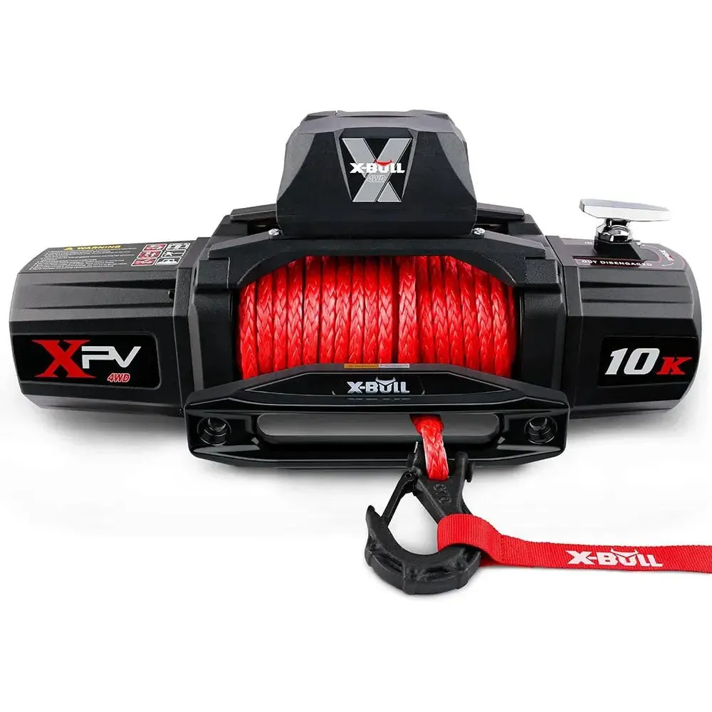 X-BULL Electric Winch XPV 10000 LBS 12V Synthetic Rope SUV Jeep Truck 4WD
