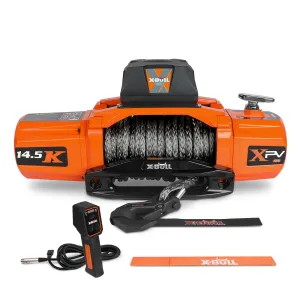 X-BULL Electric Winch XPV 14500 LBS 12V Synthetic Rope SUV Jeep Truck 4WD Orange