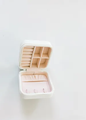 X Square Travel Jewelry Case - White