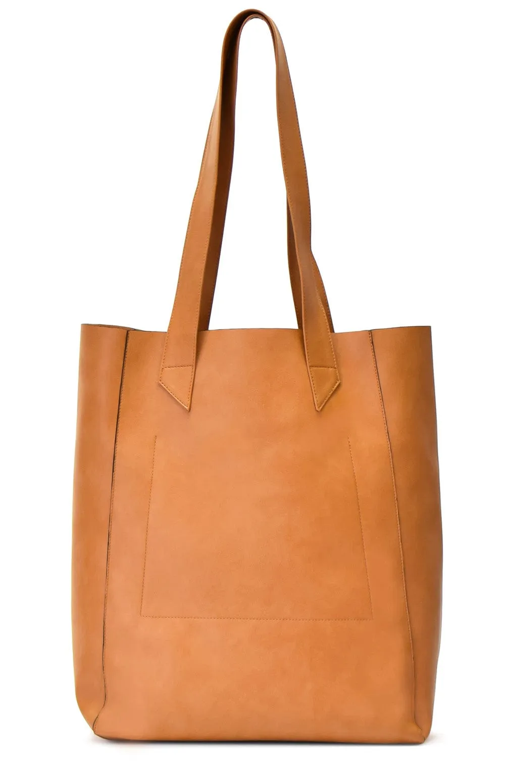 XXL Vegan Leather Tote Bag | Camel