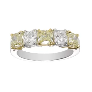 Yellow & White Cushion Cut Band