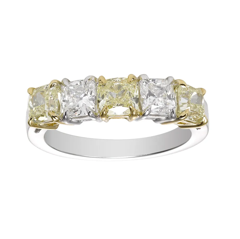 Yellow & White Cushion Cut Band