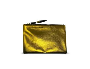 YELLOW FOIL LAMBSKIN POUCH