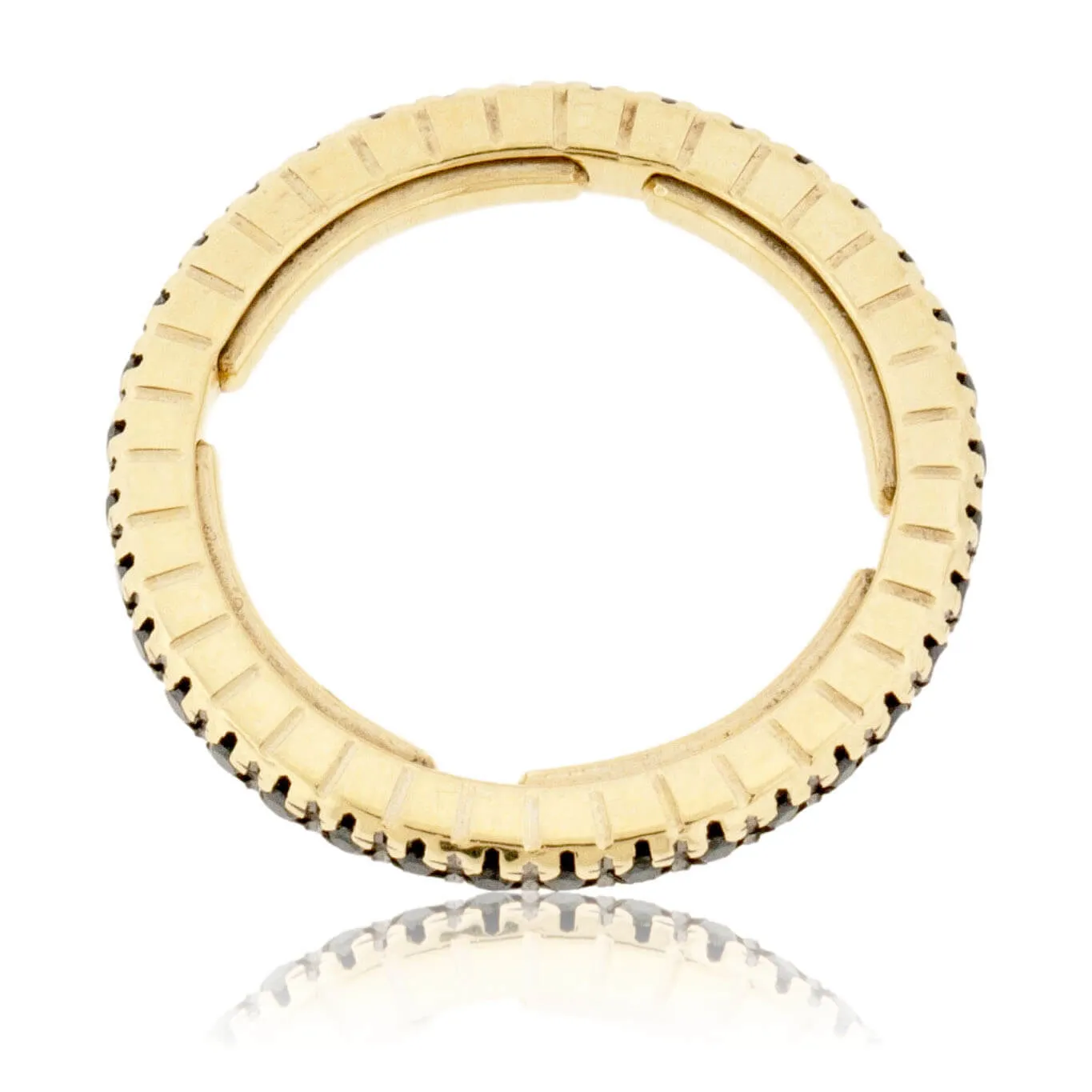 Yellow Gold Adjusting Black Diamond Eternity Band