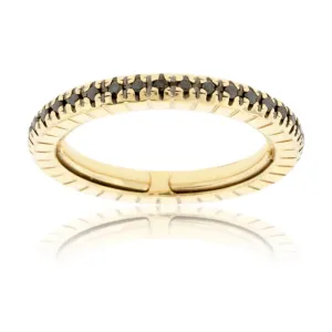 Yellow Gold Adjusting Black Diamond Eternity Band