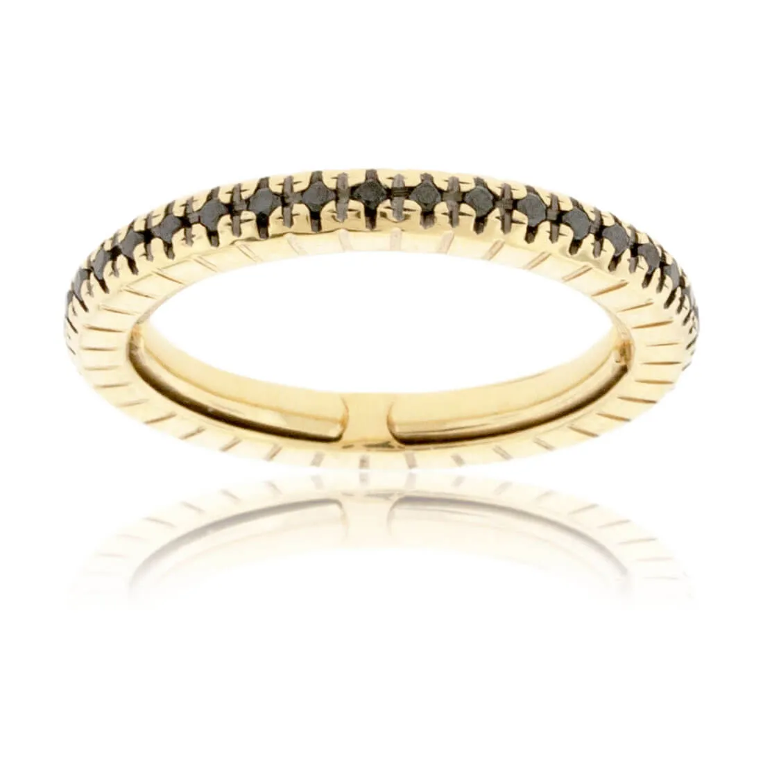 Yellow Gold Adjusting Black Diamond Eternity Band