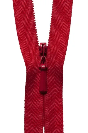 YKK Concealed / Invisible Zip - 20cm / 8'' - Red 519