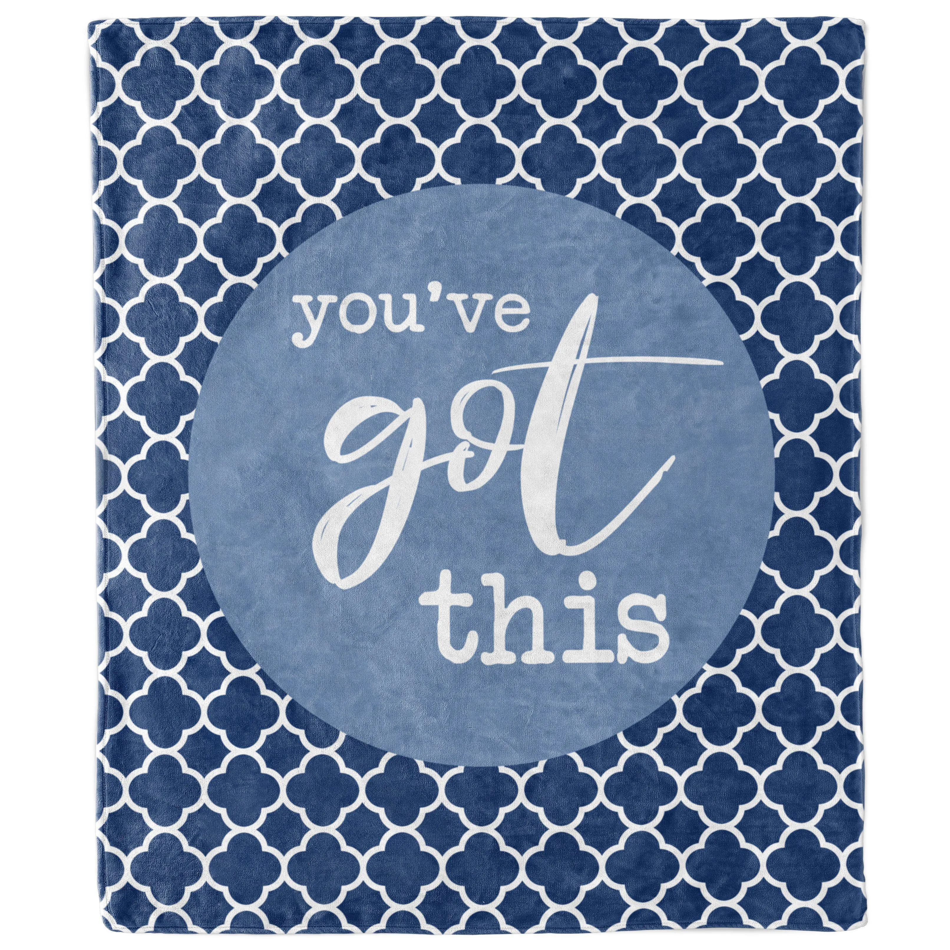 You've Got This Quatrefoil Blanket in Blue