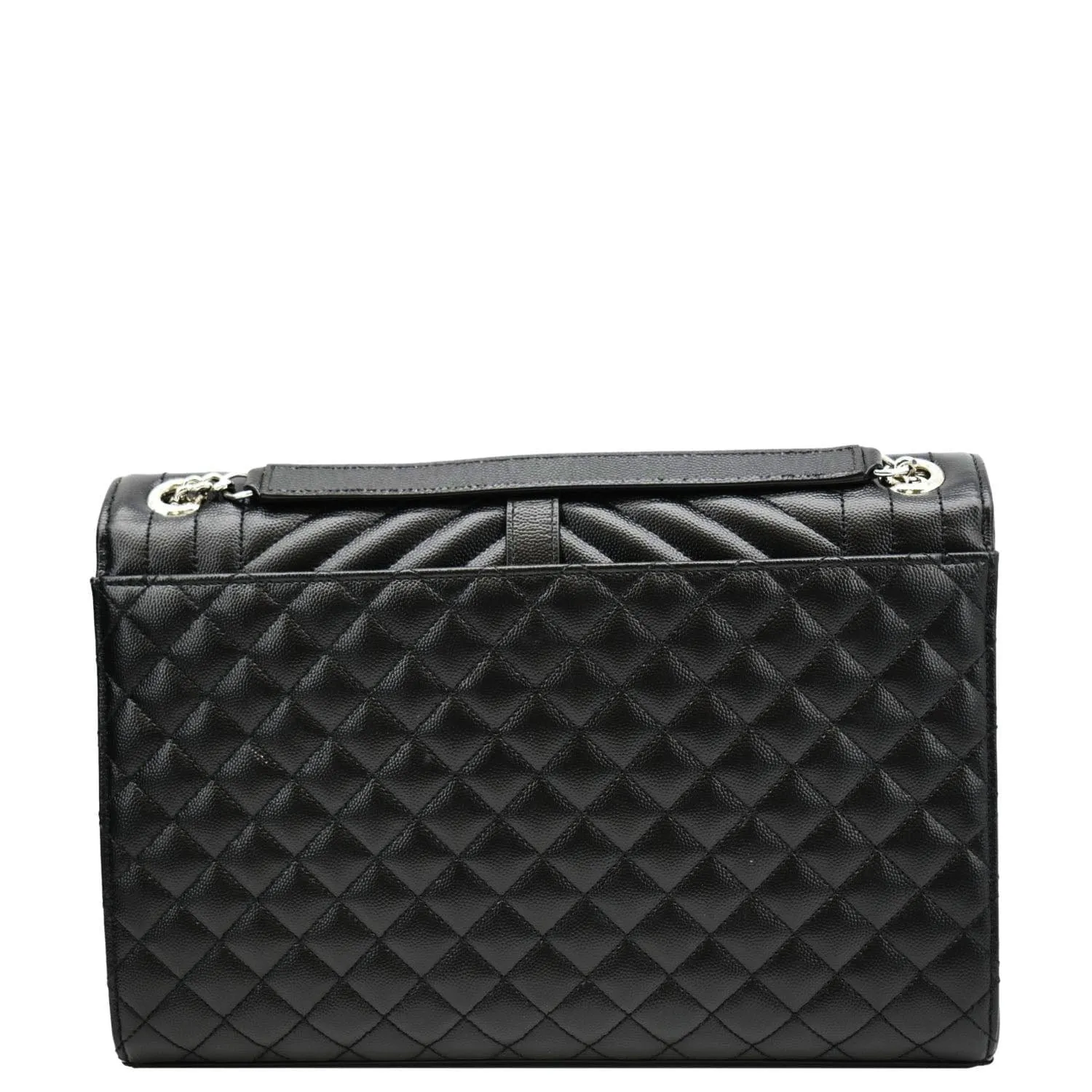 YVES SAINT LAURENT Large Envelope Mix Matelasse Leather Chain Shoulder Bag Black