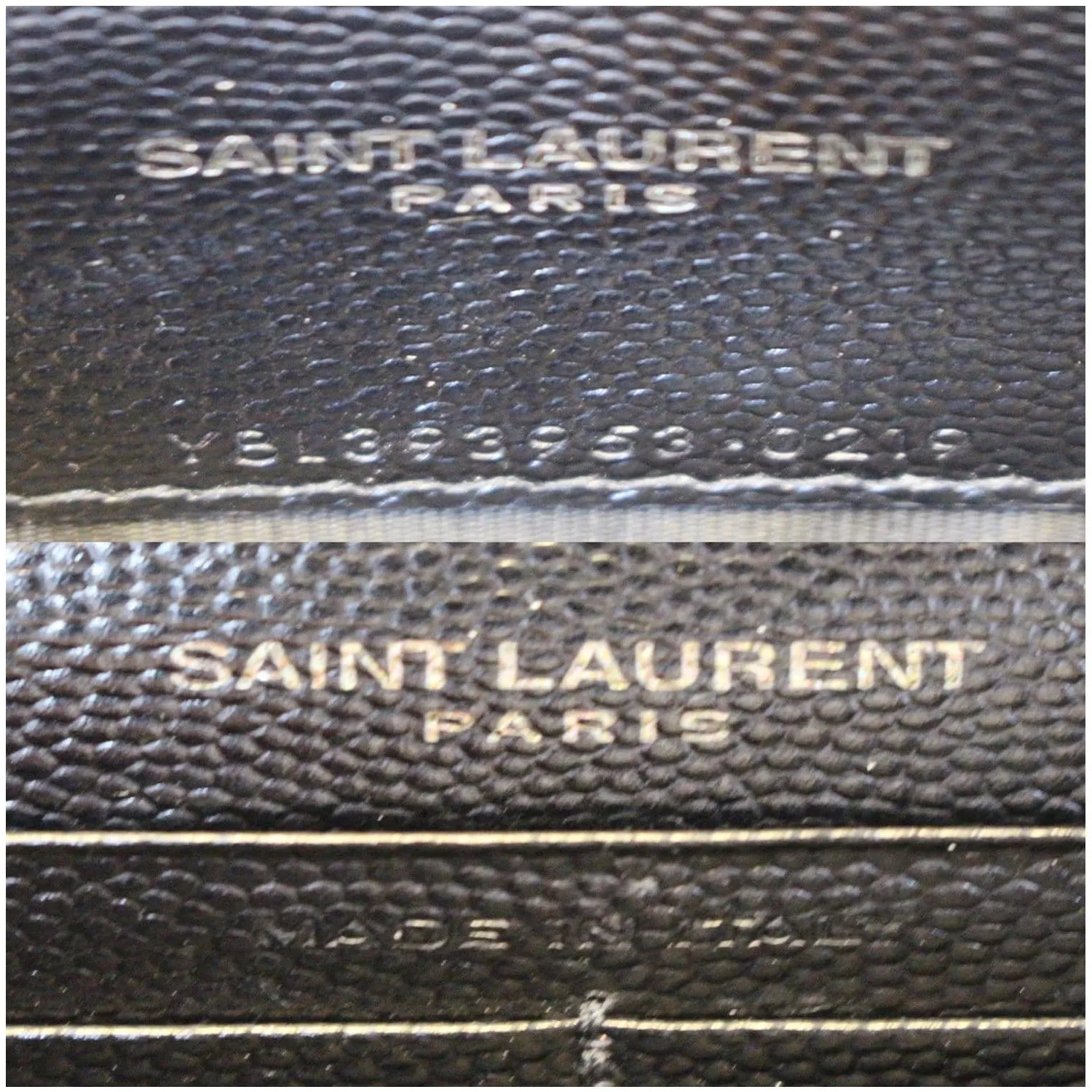 YVES SAINT LAURENT Matelasse Chevron Grain De Poudre Envelope Chain Wallet Black