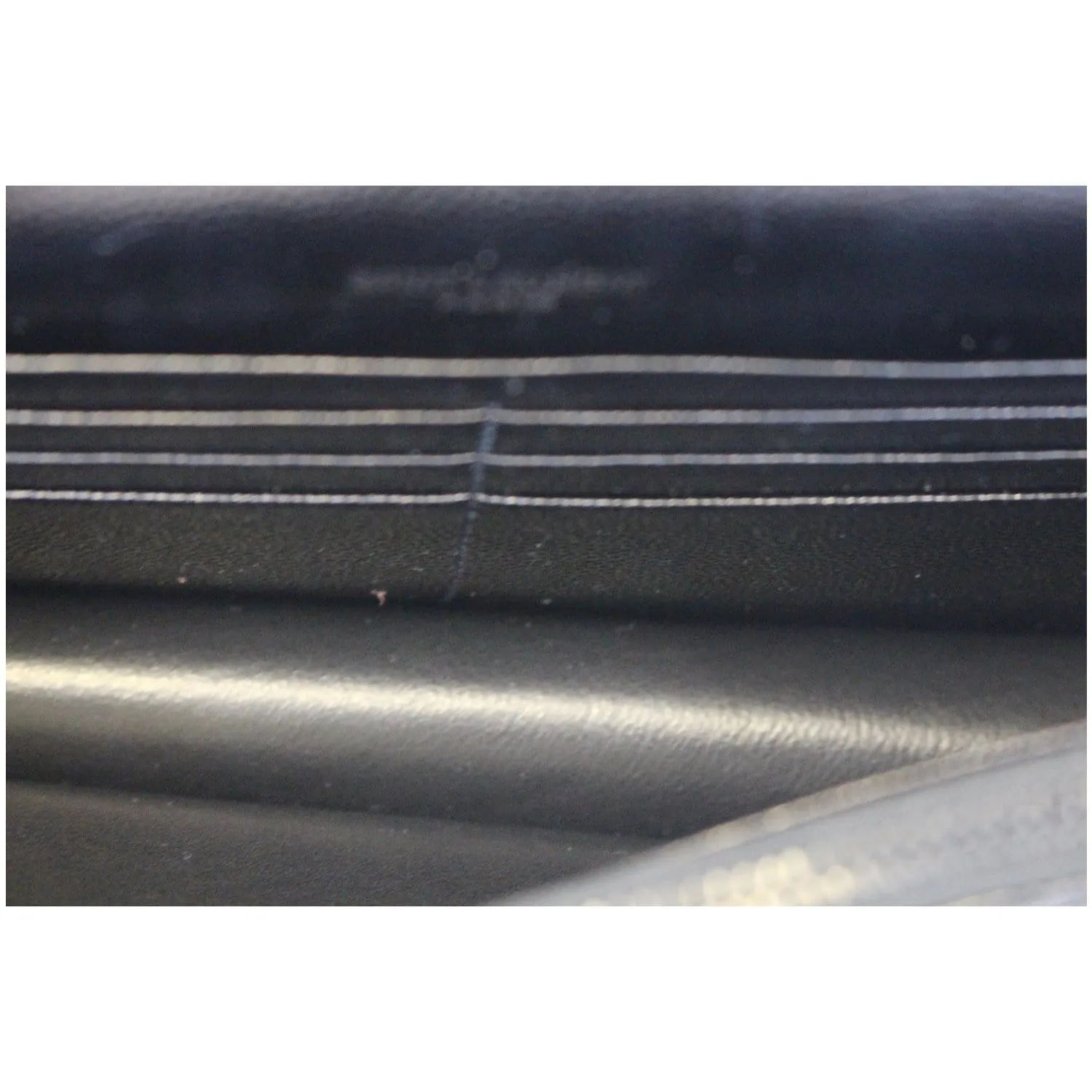 YVES SAINT LAURENT Matelasse Chevron Grain De Poudre Envelope Chain Wallet Black